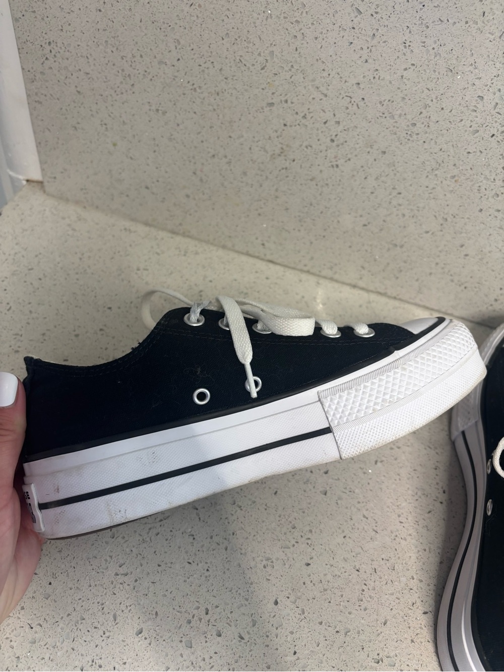 Womens size 6.5 converse platform shoes, #P1343 - Picture 6 of 7